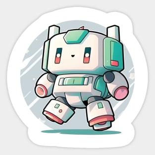 Colourful kawaii mech robot modern illustration Sticker